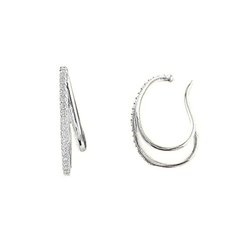 Moonstan イヤーカフ レディース 人気 金属アレルギー対応 2個セット ゴールド シルバー 大ぶり キラキラ かわいい (シルバー)のサムネイル