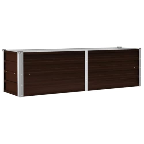 vidaXL Hochbeet Blumenkasten Pflanzkasten Pflanzkübel Blumenkübel Pflanztopf Blumentopf Gemüsebeet Pflanzbeet Braun 160x40x45cm Verzinkter Stahl