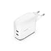 Produktbild Belkin BoostCharge USB-C PD-Ladegerät mit 2 Anschlüssen und PPS, 60 Wfür Apple iPhone 16/15, iPad, Samsung Galaxy, Google Pixel, kompatibel mit USB-C/Lightning-Kabel und USB-C/USB-C-Kabel  Weiß