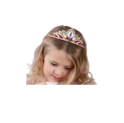 SWEETV Rapunzel Princess Tiara for Little girls, Girls Princess Crystal Tiara Crown Headband Birthday Party Prom Costume Cosplay Accessories Gift Halloween,Hairpiece for Girls Toddler Kids Baby, Gold