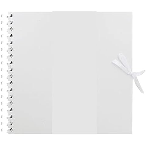 Scrapbook Kraft Paper Book, Photo Album Craft DIY Art & Craft 40 Page 12 inch by 12 inch 200gsm (White) Cover