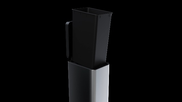 Image of Kohler 23825-STW 13-Gallon Slim Step Trash Can, Black Stainless Steel, Space-Saving Design with Bifold Lid, Durable and Easy to Clean, K-23826-BST