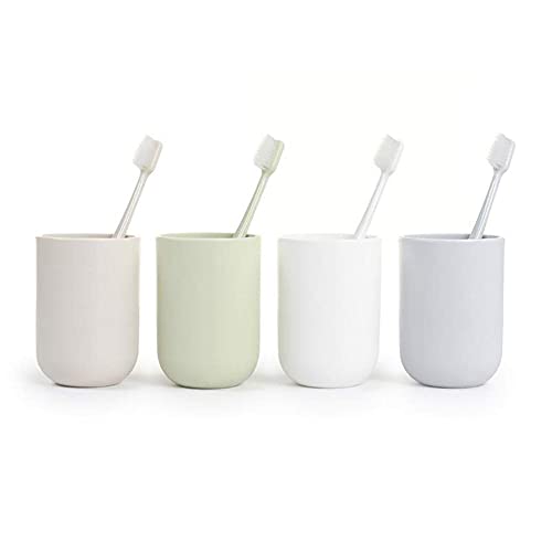Uviviu Bathroom Cups, Plastic Toothbrush Holder, Tumbler Cup, 350Ml (Light Green) #TOP1