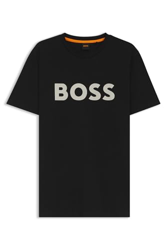 BOSS Hommes Thinking 1 T-Shirt en Jersey de Coton avec Grand Logo imprimé