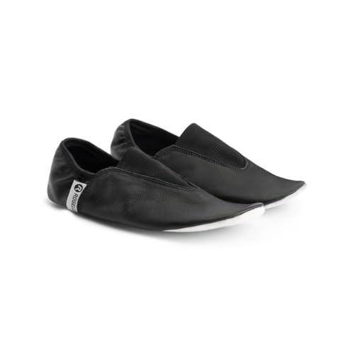 Rogelli Gymnastikschuhe Unisex - Turnschläppchen für Damen & Herren - Flexibel, rutschfest & Atmungsaktiv - Schläppchen für Tanz & Sport - Schwarz
