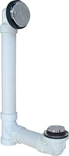 PROFLO PFWO300 1-1/2" PVC Tub Drain Trim/Fitting - Toe Tap - Chrome