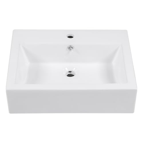 Lavabo rectangular de baño suspendido para ganar espacio en aseos pequeños 8