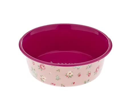 Ferribiella ciotola acciaio smalto rosa cane gatto...