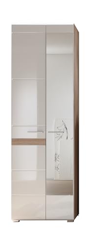 trendteam smart living - Garderobenschrank Schrank - Badezimmer - Set One - Aufbaumaß (BxHxT) 62 x 195 x 38 cm - Farbe Weiß Hochglanz mit Eiche San Remo Hell - 133612996 trendteam smart living - Garderobenschrank Schrank - Badezimmer - Set One - Aufbaumaß (BxHxT) 62 x 195 x 38 cm - Farbe Weiß Hochglanz mit Eiche San Remo Hell - 133612996