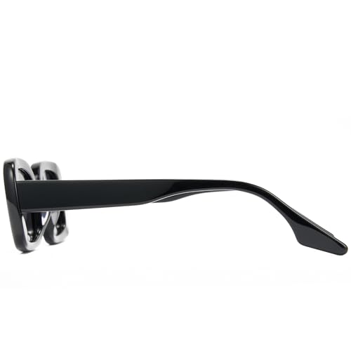 Cyxus Polarized Rectangular Sunglasses Acetate Frame UV400 Protection Stylish Shades Women Men P12233