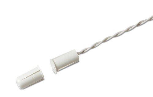 GE Sentrol 1125W-N 3/8" Flush Mini Magnetic Door/Window Contact with Wire Leads, Wide Gap, White (2 Pack)