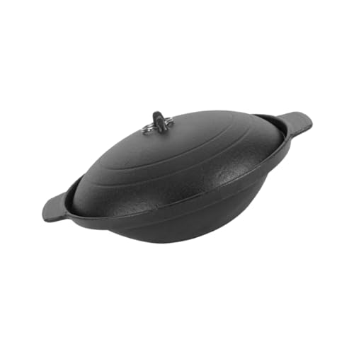 CORHAD Cast Iron Rice Claypot Casserole 18cm Braised Chicken Cooking Pot Heat Retaining Stew Pot for Home Kitchen Use