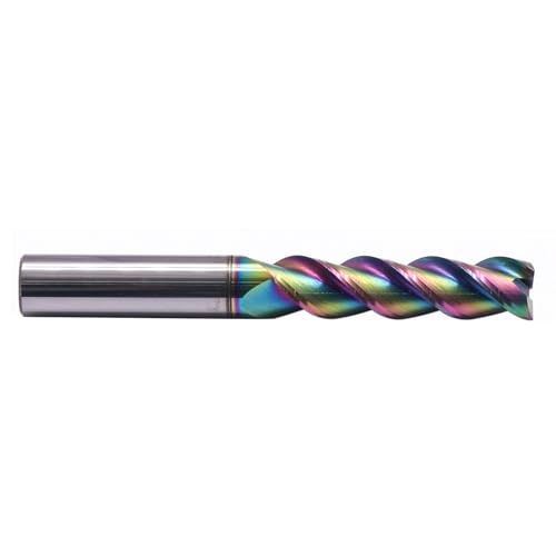 Image of 1 /2 inch 3 Flute 45 Solid Carbide Long End Mill for Aluminum, DLC Coated | 45 Helix, 1 /2 inch Cutting Dia, 1 /2 inch Shank Dia, 2 inch LOC, 4 inch OAL, for Milling Aluminum and Copper, Square End