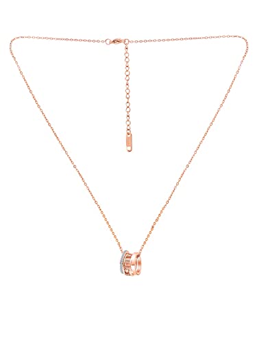 Image of Yellow Chimes Chain Pendant for Women Rose Gold-Plated Rings Charm Chain Pendant Necklace for Women and Girls.