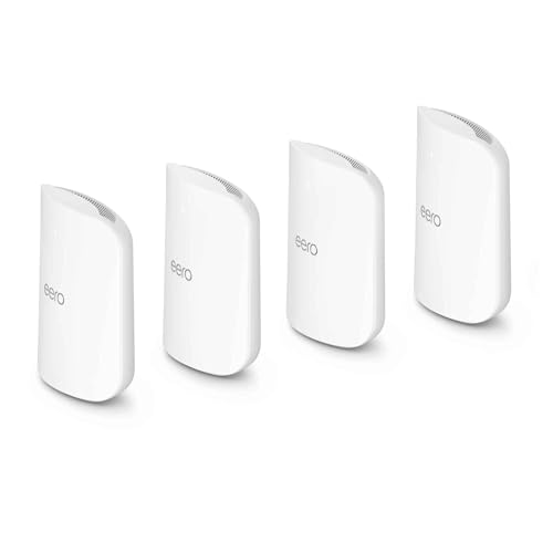 Amazon eero Max 7 mesh wifi system (newest model) - Supports internet plans up to 10 Gbps, Coverage up to 10,000 sq. ft., Connect 750+ devices, 4-pack