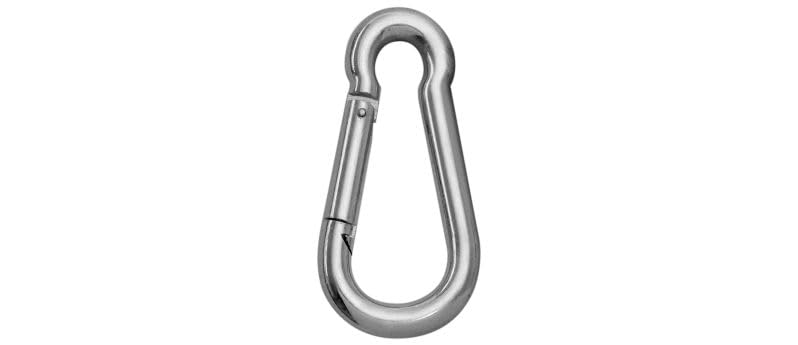 Feuerwehr Karabinerhaken, Edelstahl rostfrei oder verzinkter Stahl, 10 Stück, Silber (Stahl, 5mm)