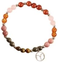 12 Zodiac Stone Beaded Bracelet - Natural Gemstone & Stainless Steel Charm Constellation Jewelry