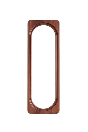 Image of Modular Full Length Wall Mirror Frame for Home|Wooden Brown Brown,Dressing Mirror|Floor Standing & Wall Mount Large Oval Mirror for Bedroom,Living Room & Hallway Decor|Without Mirror