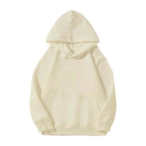 Youth Sweatshirts Boys Hoodies for Teen Girls Boys Hoodie with Long Sleeve Soild Casual Sweatshirt School Girl Outfits for Women Plus Size Capsule Wardrobe Clothing Set Sudadera Niño Beige - image 4
