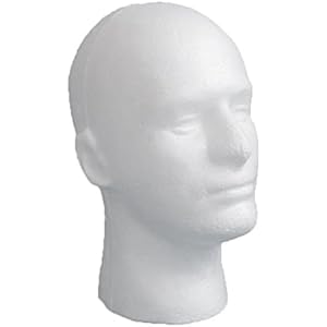 Male Wig Display Mannequin Head Stand Model Styrofoam Foam White