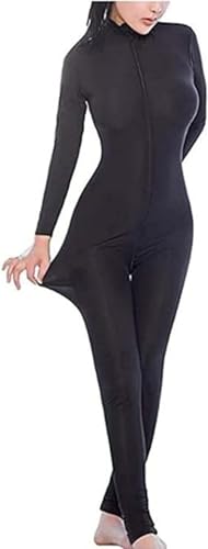 xinxinyu Damen Body mit Reißverschluss vorne gestreift Cosplay Outfit Dessous Set Clubwear - - Einheitsgröße