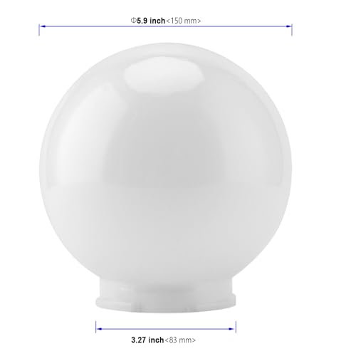 Image of 2 Pcs White Acrylic Replacement Globe, 6x6x3 inch Replacement Globe Shade, Smooth Light Covers for Light Fixture Decorative, Lighting Replacement