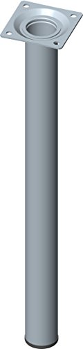 Element System Steel Pipe Feet Round Table Leg, Furniture Feet Including Screw-On Plate, 11100-00174