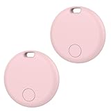 Bluetooth Smart Tracker Tags For Android Devices (NOT iOS or Huawei), Item Finder Works with Google's ‘Find My Device’ App, IP67 Waterproof, Tracker Finder for Wallet, Luggage, Key, 2 Pack Rose Pink