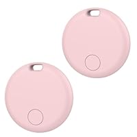 Bluetooth Smart Tracker Tags For Android Devices (NOT iOS or Huawei), Item Finder Works with Google's ‘Find My Device’ App, IP67 Waterproof, Tracker Finder for Wallet, Luggage, Key, 2 Pack Rose Pink