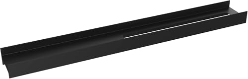 EMCO Aura Ablage mit Handtuchhalter auf der rechten Seite, markant geformte Halterung aus Aluminium, hochwertiges Relingsystem für Handtücher und andere Badutensilien, matt schwarz