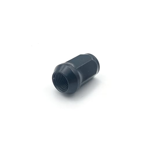 Image of 24 Pcs M14x1.5 Thread Bulge Acorn 1.38 inch Long Lug Nuts Black 3 /4 inch 19mm Hex Compatible with Jeep Wagoneer, Grand Wagoneer, Ram 1500