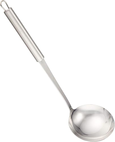 Louche à soupe en acier inoxydable- Cuillère de service pour sauces et soupes - Petite louche en acier inoxydable pour bouillon, sauces et service (Silver...