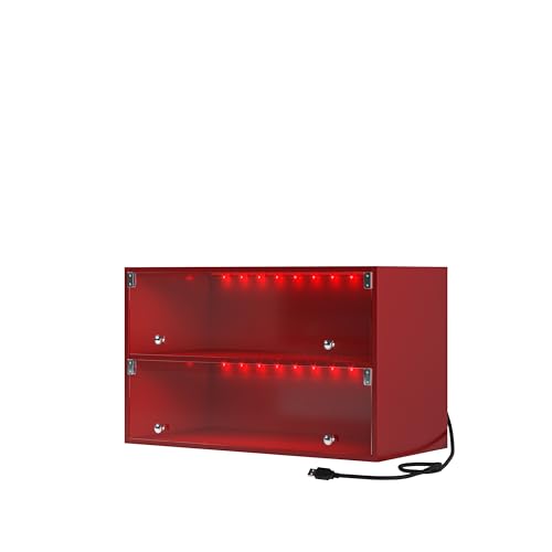 HomVent Shoe Box with RGB LED Light, Wooden Stackable Shoe