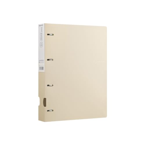 Costowns ファイル リングファイル pp素材を厚くする9mm A4 240枚収納 4穴 とじ穴間隔 80mmピッチ 指穴付き 書類契約フォルダ 事務用品 入職プレゼントギフト ct-102 (ベージュ)