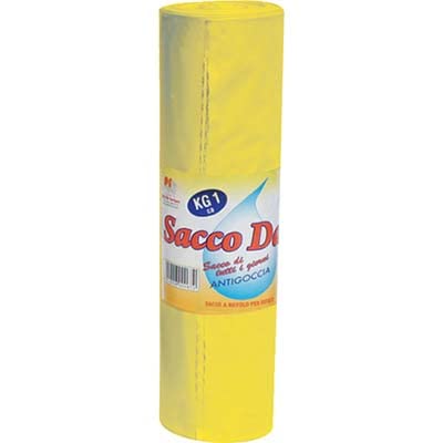 10 Sacchi Spazzatura Grandi (cm 80x110) Resistenti per Condominio Giardino - Sacchi Immondizia, Pattumiera, Giardinaggio in confezione da KG.1 (GIALLO)