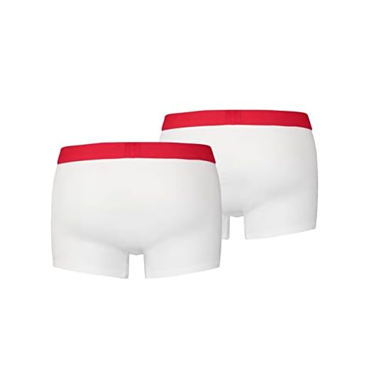 Levi's Levis Men Solid Basic Trunk 2P Bañador de natación, Blanco (White/White 317), S (Pack de 2) para Hombre