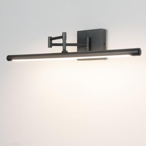 TJSHNSZW 鏡の上のランプ線形ブラックバニティLEDバスルームフィクスチャー調整可能長いチューブマウントレディングライト素朴な農家壁ランプベッドルームベッドサイドキャビネットキッチン