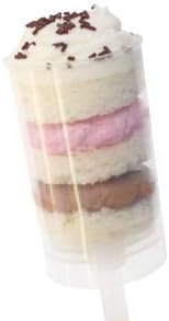 SupaCute Desserts Push up Pop Containers Screw in Stick and Base Perfect As Confetti Poppers, Party Favors and Cake Push Pops Set of 24 Piece, Round