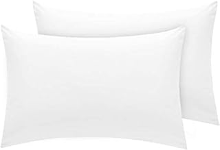 King House Wife Pillow Cases - 100% Pure Egyptian Cotton Sateen Super Soft Hotel Quality Bedding 800 Thread Count 2 King House Wife Pillow Cases - White