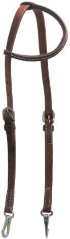 Showman Oiled Leather Single Ear Headstall w/Stainless Steel Snaps