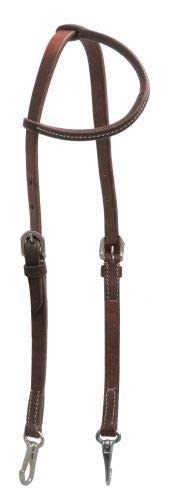 Showman Oiled Leather Single Ear Headstall w/Stainless Steel Snaps