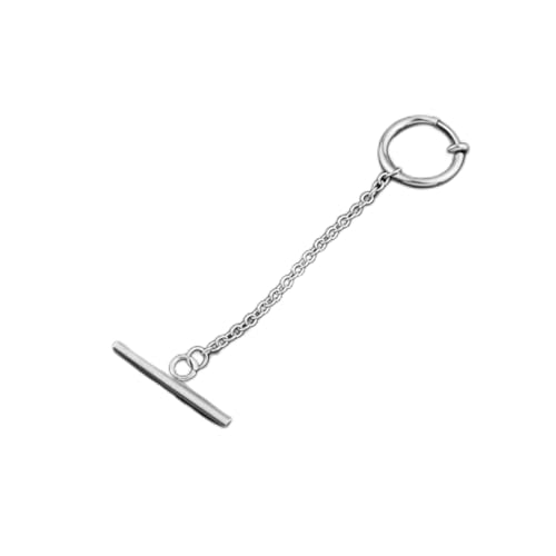 Jewelry Mujeres Pendientes de Plata, Minilismo Metal Cadena Larga Link Tassel Jewellry Unisex Punk imitación de Perlas Cross Forma de Aros Regalos de para Novia, Esposa, Hermana, Hija, Madre en