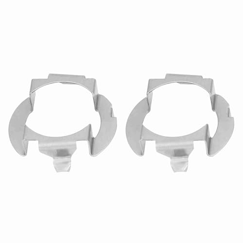 Keenso 2pcs Adaptateur pour Ampoule LED Supports de Base H7 Ampoule d'Adaptateur de Phare en Aluminium Argent
