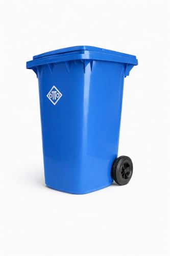Image of OTTO Plastic Manual-Lift Garbage Waste Dustbin with Wheels 240 Ltr Blue
