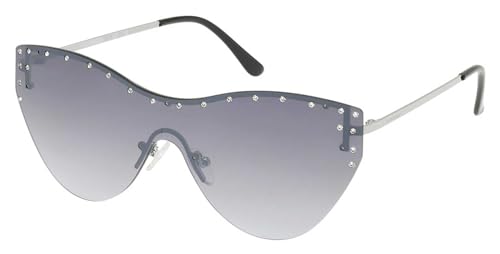 Harley-Davidson Women's Cat-Eye Rhinestone Sunglasses, Gradient Smoke Lenses
