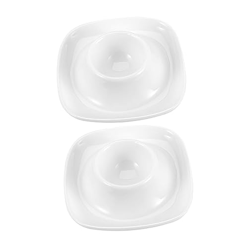 Cabilock 2Pcs Ceramics Egg Holder for Daily Use Stylish Breakfast Egg Cups for Home Hotel Simple Design for Soft Hard Boiled Eggs present Choice for Friends Family