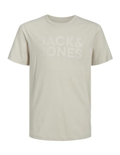 Jack & Jones Jjecorp Logo tee SS O-Neck Noos Jnr Camiseta, Moonbeam/Fit:jr Large Print, 164 para Niños