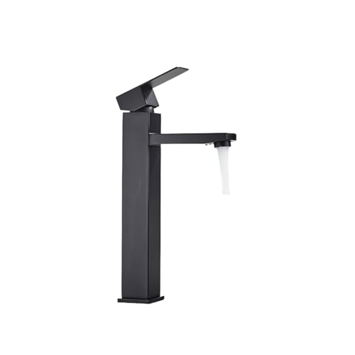 Mitigeur de salle de bain noir mat court pour installation sur comptoir