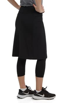 Snoga Athletics- Women's Sport Snoga 21in Modest Midi Pencil Skirt w/Leggings & 2 Pockets for Exercise and Swimming, Black4