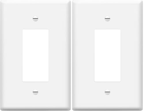 Image of ENERLITES Decorator Light Switch or Receptacle Outlet Wall Plate, Over-Size 1-Gang 5.5 inch x 3.5 inch, Polycarbonate Thermoplastic, 8831O-W, White (Pack of 2)